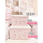 boîtes rangement rose mignonnes carreaux pliables poignées anti poussière enfantines chambre dormir