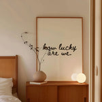 affiche minimaliste texte manuscrit blanc noir deco chambre salon mural fixe