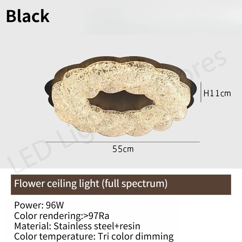 lampe moderne minimaliste bois motif floral led noir doré beigeclair