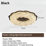 lampe moderne minimaliste bois motif floral led noir doré beigeclair