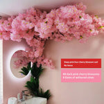 arbre artificiel cerisier rose blanc fleurs feuilles décoration mariage fête intérieur grande taille