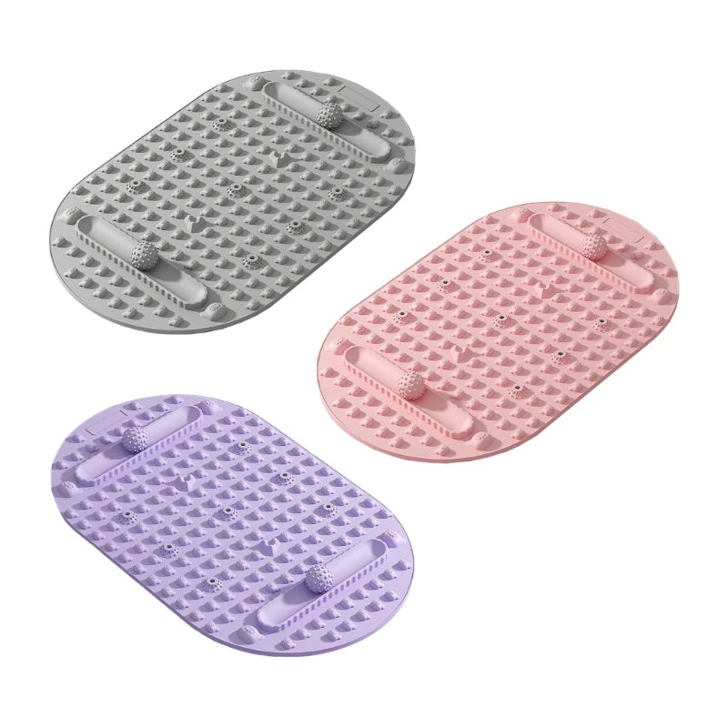 tapis bain moderne gris rose violet surface texturée poignées