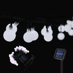 guirlande lumineuse solaire multicolore 50 led boules sphériques moderne piquet noir