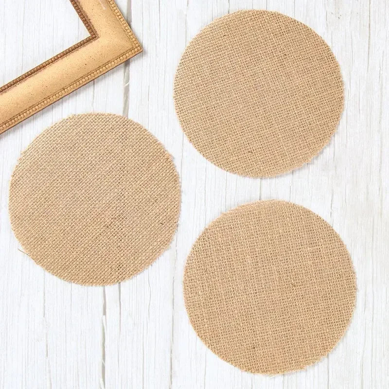 serviettes table toile jute beige rustique respectueuses l'environnement assiettes tasses théière decoration table