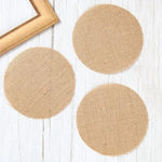 serviettes table toile jute beige rustique respectueuses l'environnement assiettes tasses théière decoration table