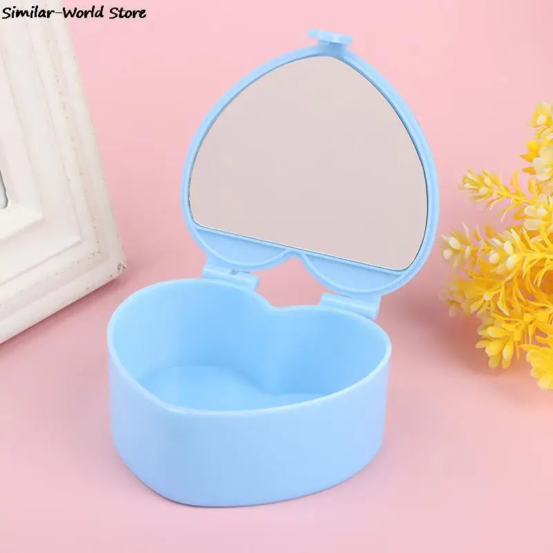boîte bijoux coeur rose rangement miroir double moderne fille étudiante chambre