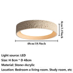 plafonnier led moderne pierre beige gris texture granulée éclairage zen minimaliste 4200k 3000k chambre