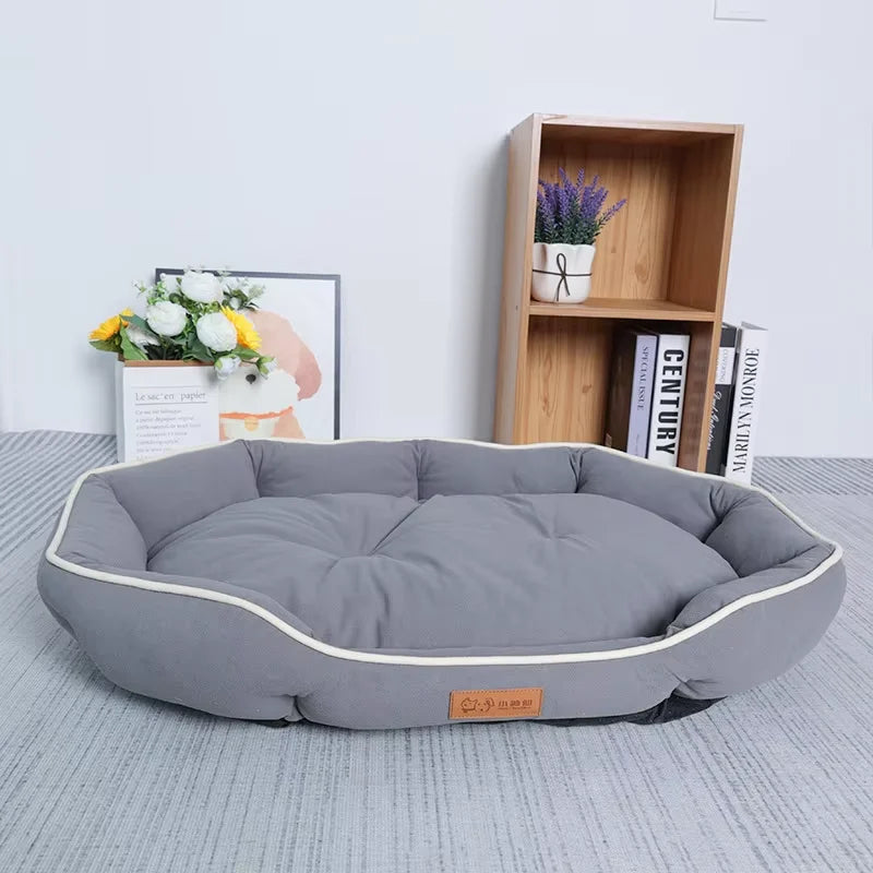 lit chien rose clair velours côtelé taille xl xxl coussin amovible confortable uni mecanical