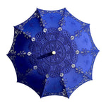 parapluie dentelle blanc vintage élégant poignée bois bleu vert mariage voyage