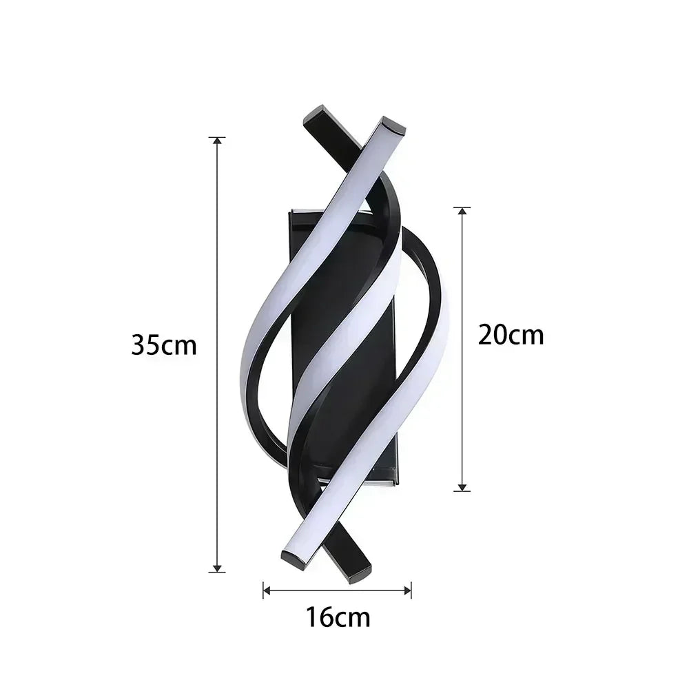 applique murale led blanc ondulé contemporain éclairage intérieur salon chambre coucher