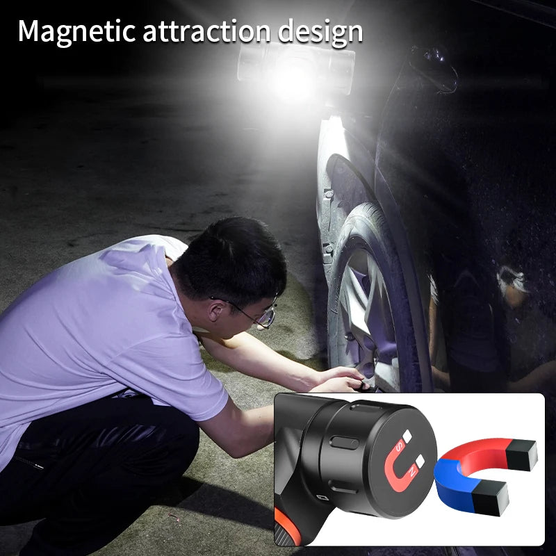 lampe frontale led rechargeable noire orange ceinture ajustable mode bas moyen haut étanche camping