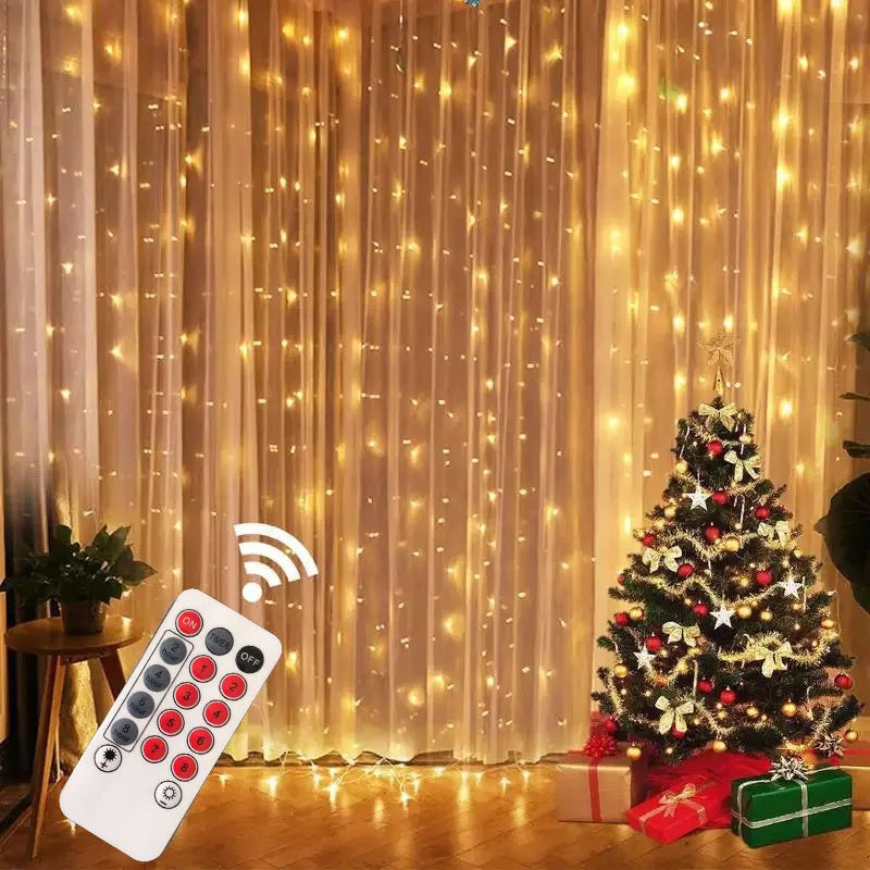 guirlande lumineuse étoiles blanc doré moderne télécommande festive noël décoration maison