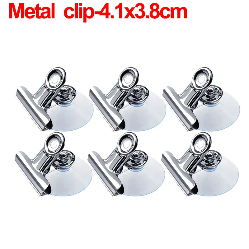 pinces clips ventouses multifonctionnelles acier inoxydable argentées transparentes modernes fenêtre porte salle bain cuisine