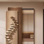 étagère murale moderne plateaux coquillage texture bois géométrique accessoire maison salon minimaliste