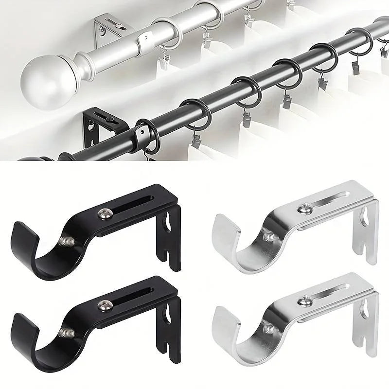 support rideau réglable acier noir vis moderne quincaillerie fenêtre fixe suspension