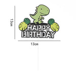 décoration gâteau enfant dinosaure cartoon palmiers ballons happy birthday motifs floraux tringle festif anniversaire