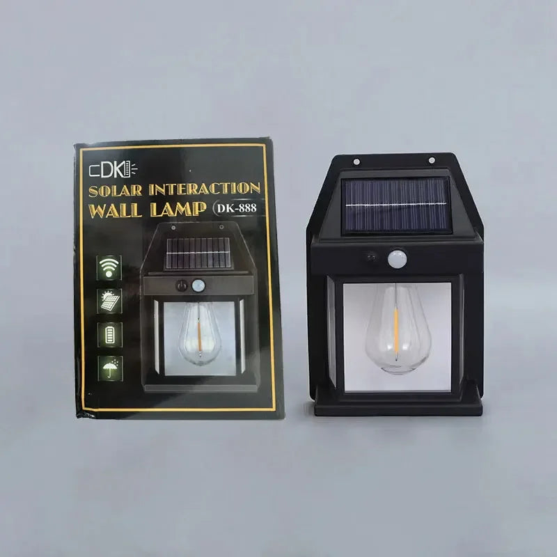 lampe murale solaire moderne blanc noir transparent capteur mouvement led ip65 abs