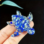 bijou tortue décoration colorées brillantes décoratif opaque multicolore verte bleue