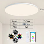 plafonnier circulaire moderne lumineux arc ciel télécommande app blanc led
