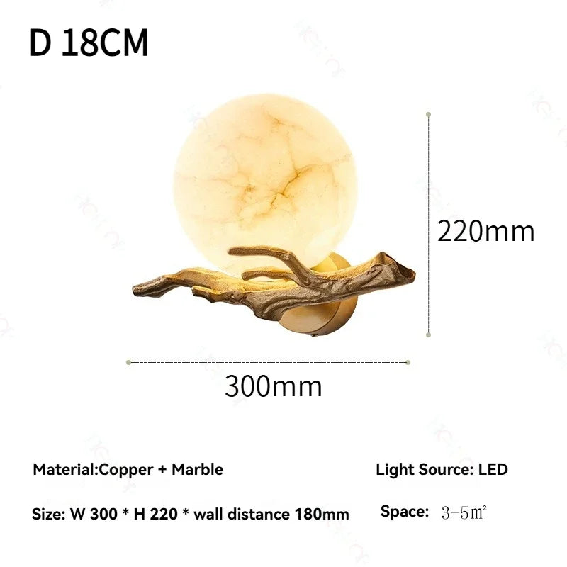 lampe murale led marbre moderne blanc doré imperméable branchée l’acier inoxydable