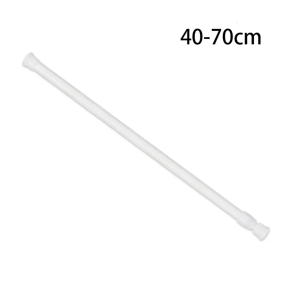tringle télescopique extensible blanc moderne rideau serviettes carreaux floral minimaliste douche