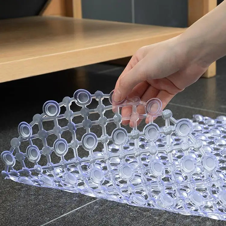 tapis bain antidérapant transparent points couleur ventouses sous structure bosses circulaires moderne minimaliste