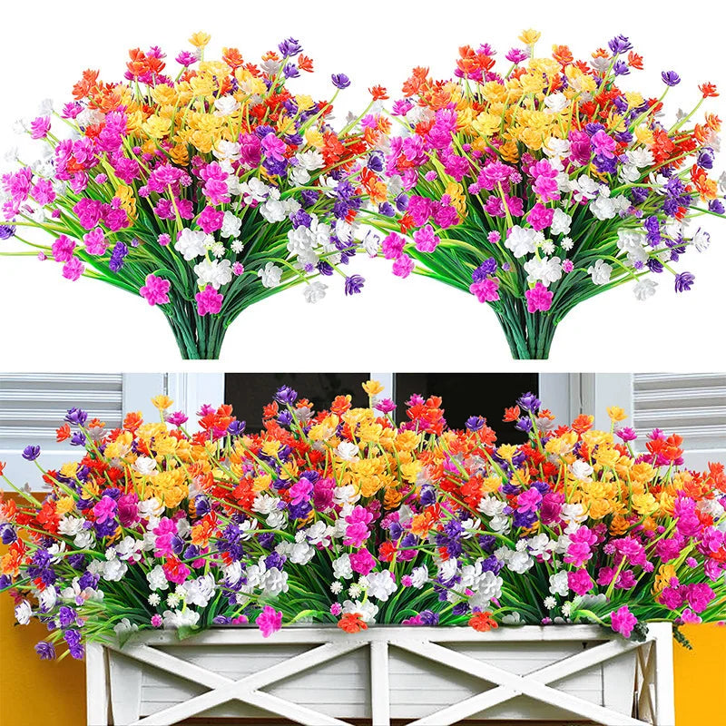 Bouquet artificiel violet rose feuilles vertes décoration intérieure tringle moderne minimaliste