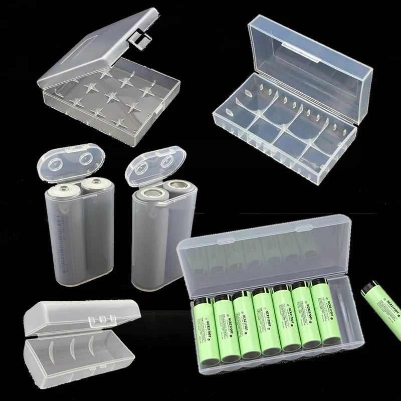 boîtes rangement piles rechargeables transparentes clips protection pratique fonctionnelle