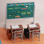 accessoires poupée mobilier scolaire miniature chaises table sac dos crayons livres motifs scolaires modernes