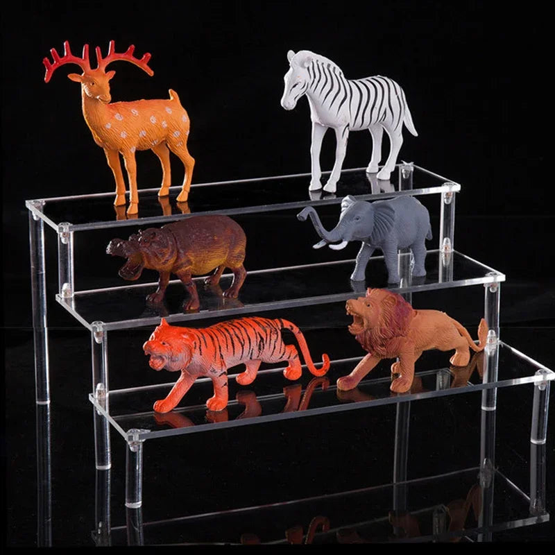 présentoir acrylique transparent moderne cupcake poupées parfum boîtes aveugles trapézoïdales étagère rangement multiple couches