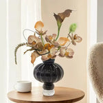 vase verre moderne transparent noir vert blanc orange texturé soufflé décoration table salon