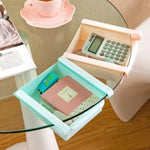 boîtes rangement modulables adhésives couleurs vert rose bleu blanc modernes pratiques poignées