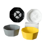 cache pot moderne plastique blanc gris noir jaune hexagonal plante intérieure drainage set pièces