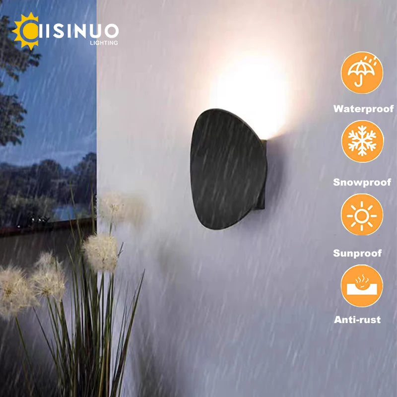 lampe murale moderne led blanc acier aluminium éclairage extérieur ip65 fixations garage porte