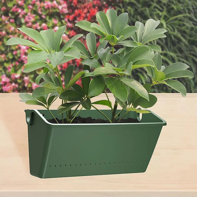 bac fleurs vert foncé moderne clips drainage facile installer grande taille plat