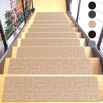 tapis escalier antidérapant vinyle daim patchwork noir gris beige moderne minimaliste