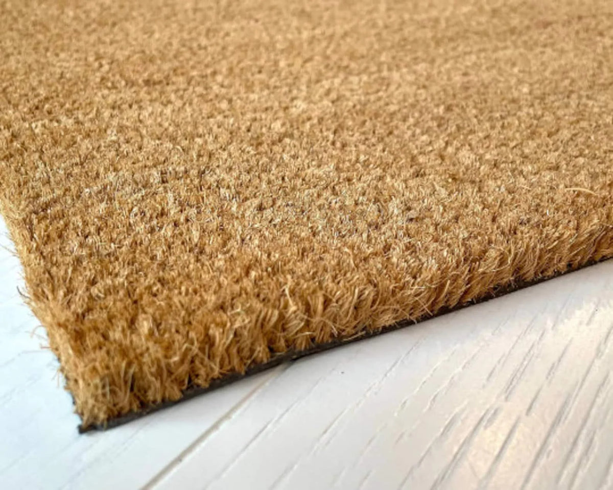 tapis d'entrée personnalisable moderne marron clair antidérapant absorbant extérieur intérieur texture coco