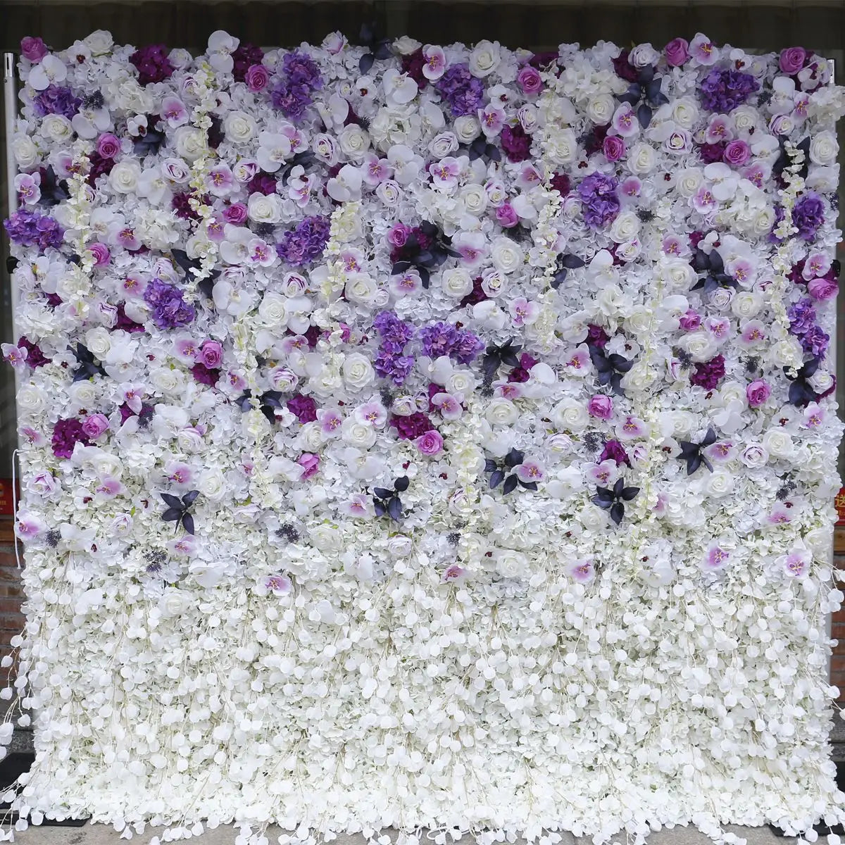 panneau floral decoratif blanc rouge fleurs artificielles toile fond mariage mur fleurs decoratif