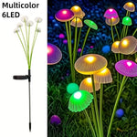 lumière solaire champignon multicolore semi transparent moderne patio jardin led piquet fixéextérieur ambiance