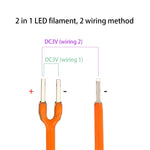 filament led flexible découper lampe diy couleur orange jaune bleu