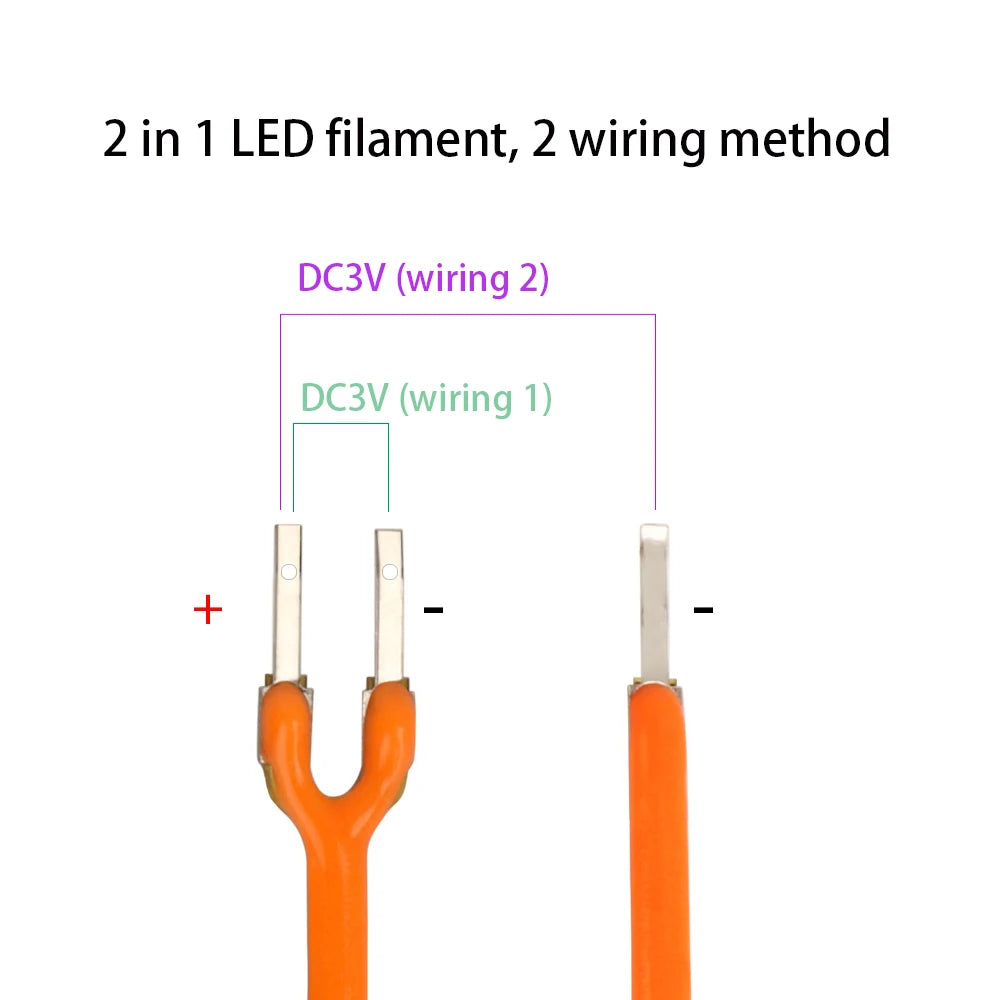 filament led flexible découper lampe diy couleur orange jaune bleu
