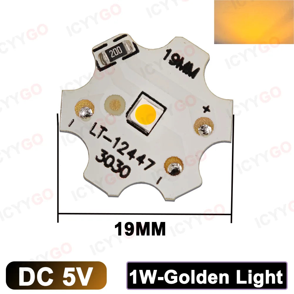 diodes led blanc rouge vert bleu moderne 19mm 1w 5v 300ma 120lm