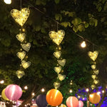 guirlande lumineuse coeurs étoiles feuilles blanche rose rouge décorative artisanale chambre anniversaire