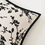 coussin carré motif floral noir classique décoration maison polyester adhésif 45x45cm moderne nordique