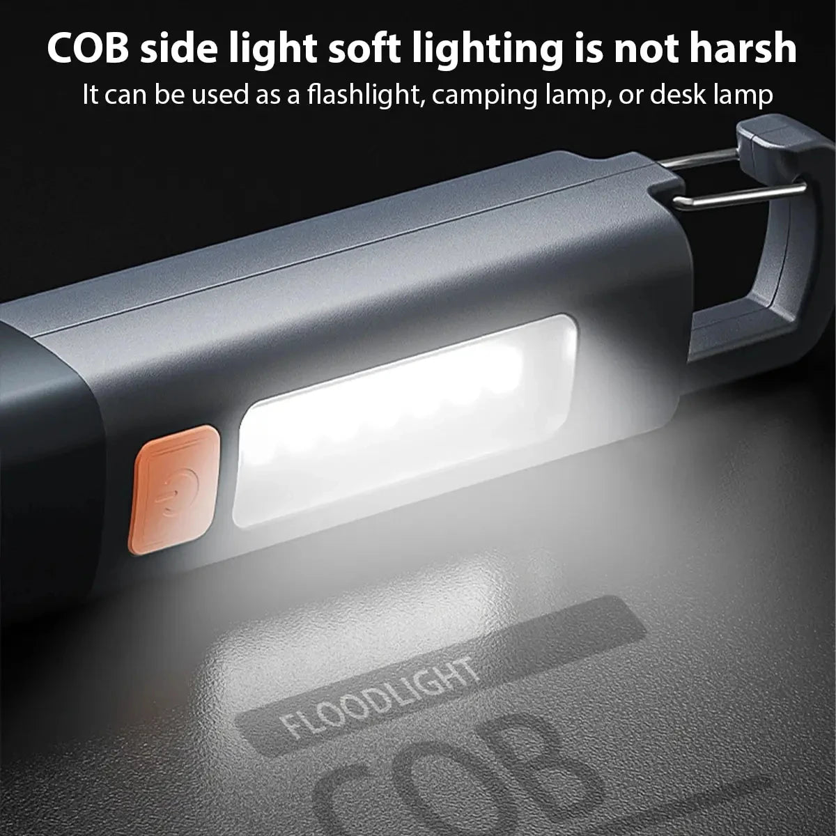 lampe torche gris rechargeable lumiere intense ip68 étanche réglable camping