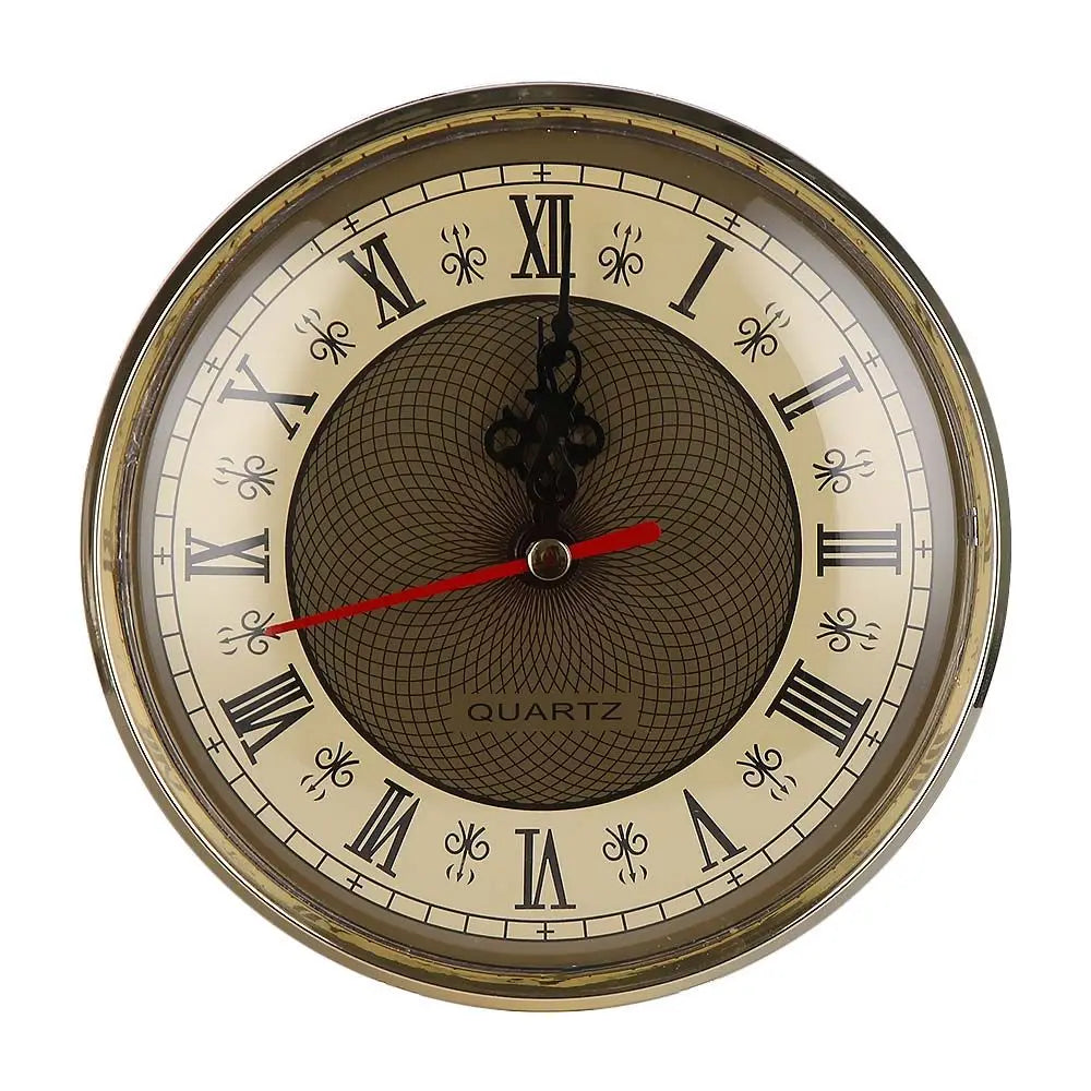horloges murales classiques quartz blanc doré bronze números romains cadran lignes noires decoration florale