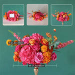 décoration événement rose vif orange artificielle bouquet mariage anniversaire intérieur moderne élégant