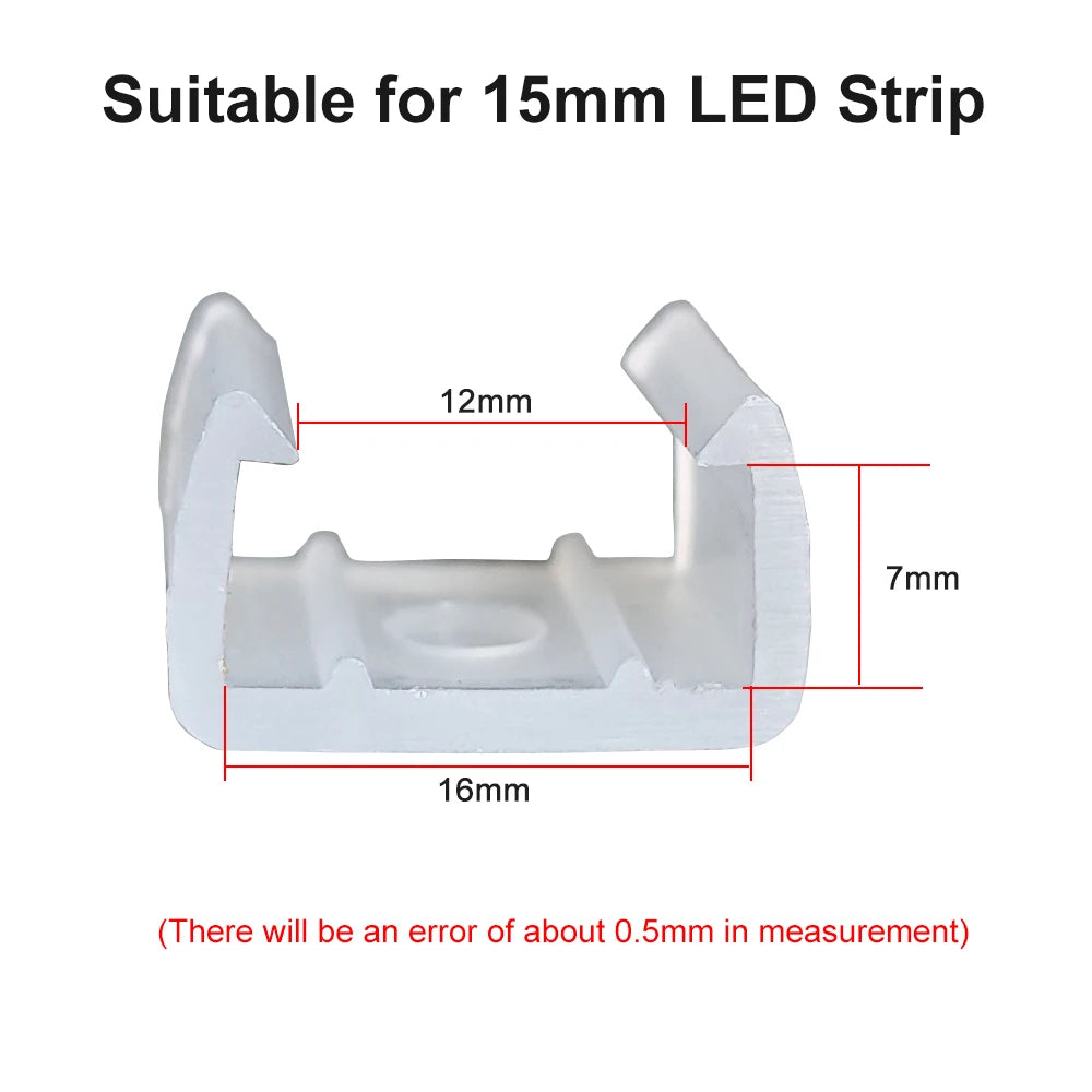 clips fixation ruban led blancs plastique lisse pratique robuste 4mm 10mm 6mm 9mm 11mm