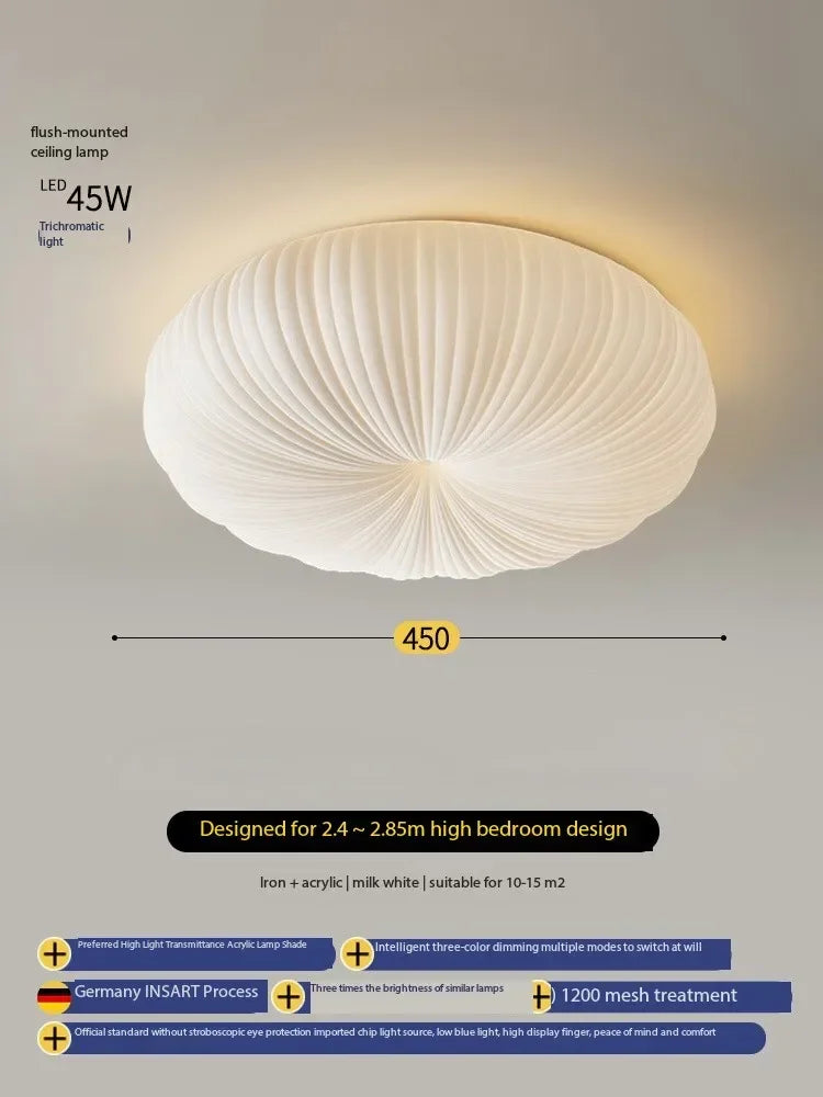 plafonnier moderne suspension blanc beige marron rose plissés gaufrés minimaliste élégant
