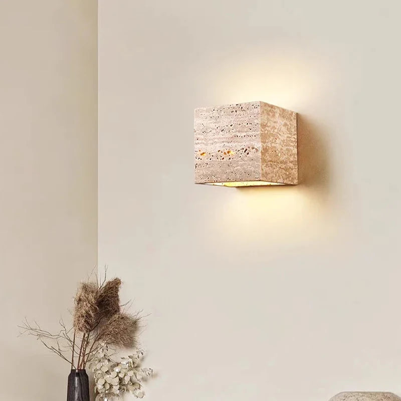 lampe murale moderne ampoules led beige marbrée éclairage ambiance chambre salon minimaliste fixée